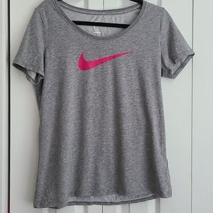 Gray Nike Swoosh T Shirt